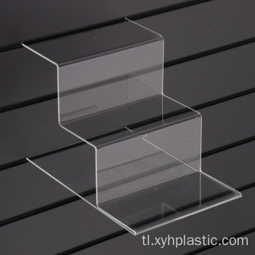 Tiered Acrylic Shoe Shelf para sa Slatwall